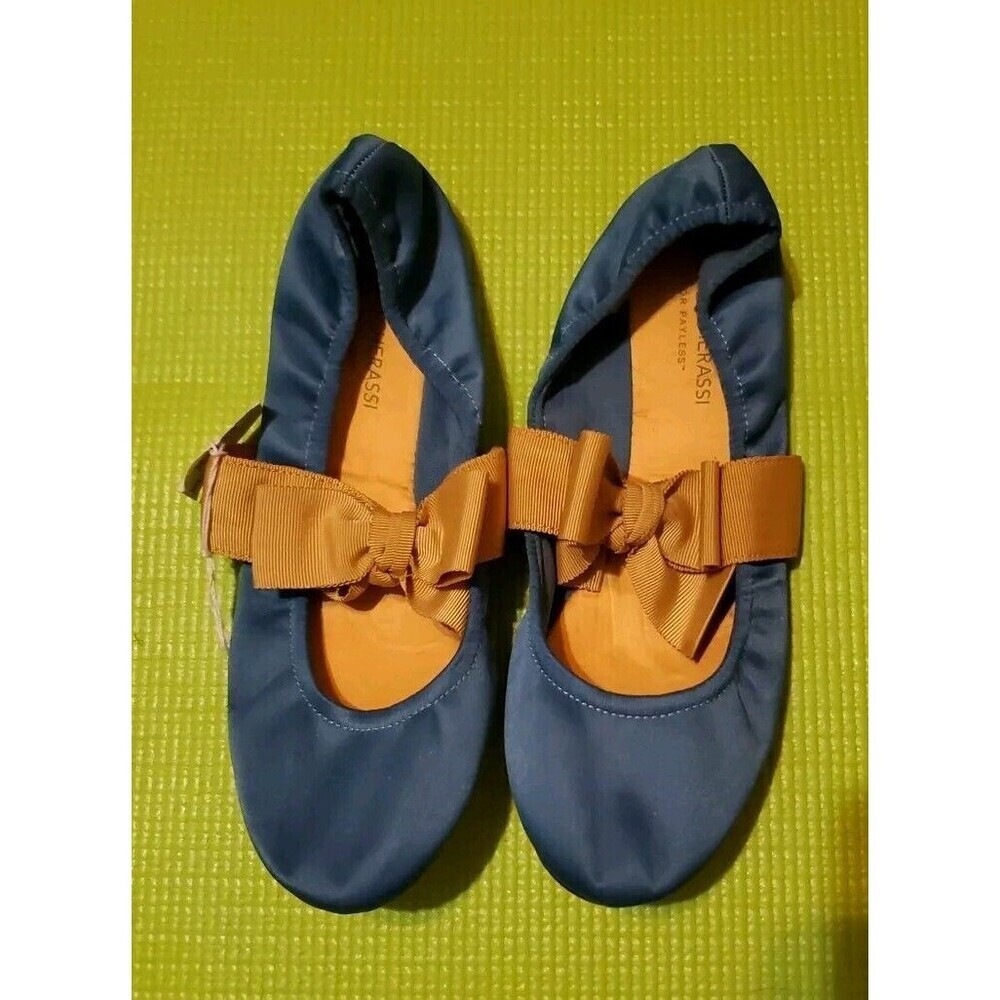 Sylvia Tcherassi For‎ Payless Shoes Womens US Size 7 Teal Mustard Ribbon